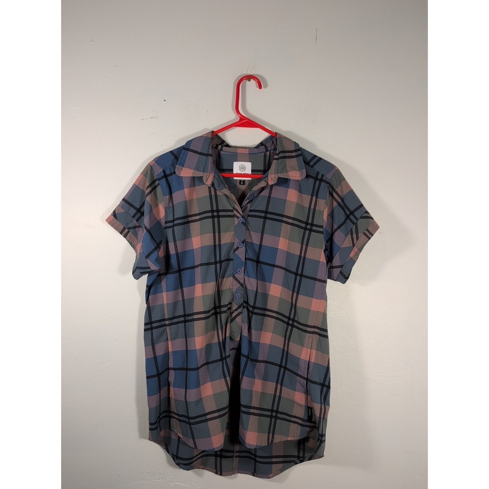 Flylow Women's Aster Shirt Pink/Blue Plaid Large